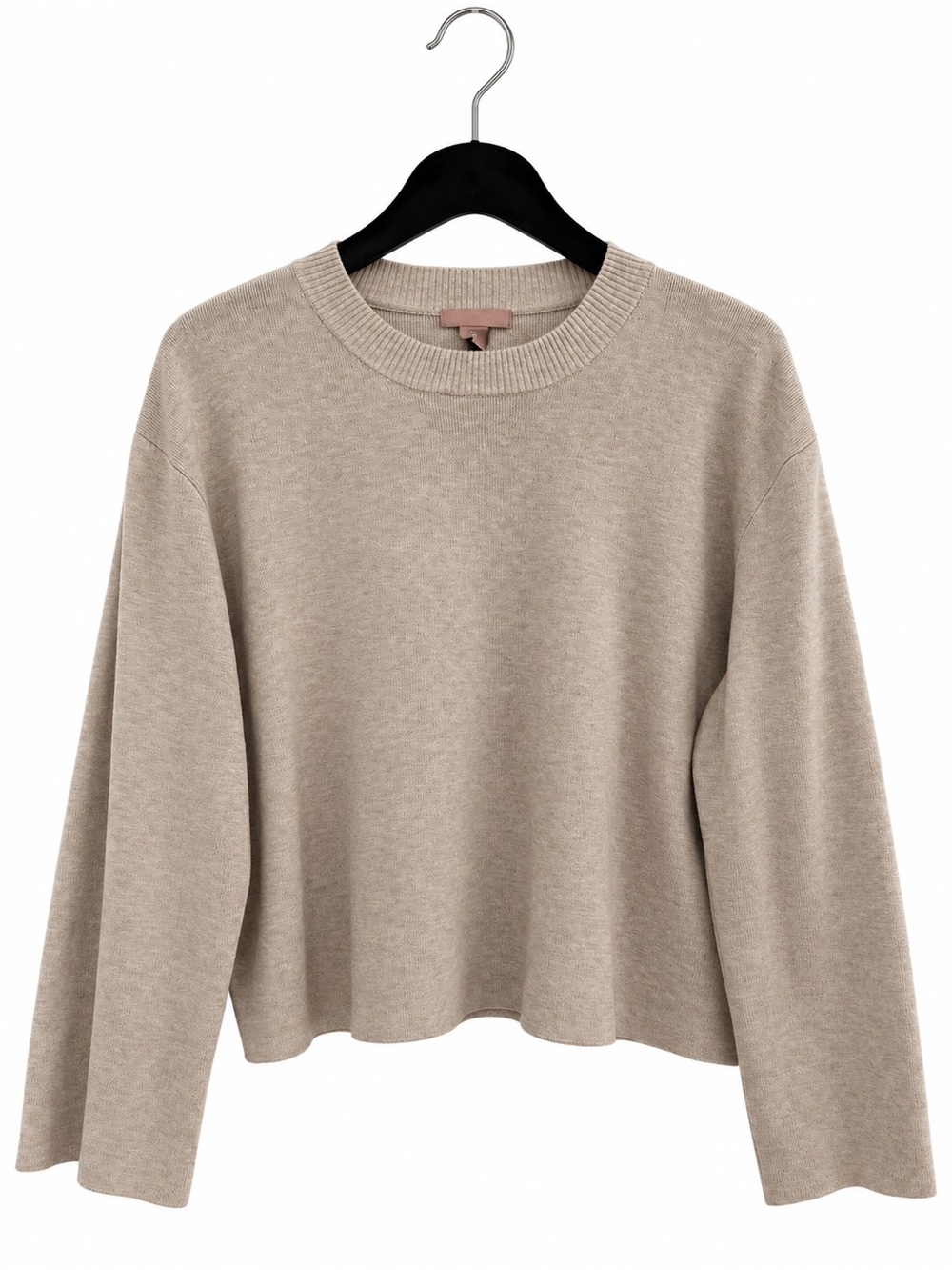 H&M Cropped Crewneck Sweater - Beige